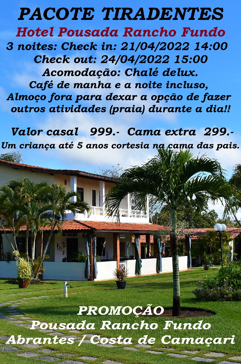 Pacote tiradentes Salvador e Camaçari